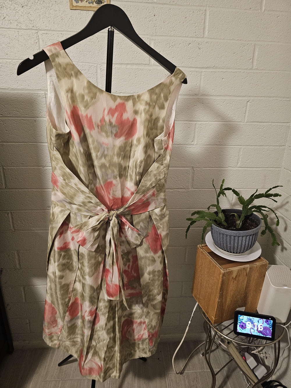 Anne Klein Floral Tie-Waist Midi Dress β Multicolor β Made in USA
